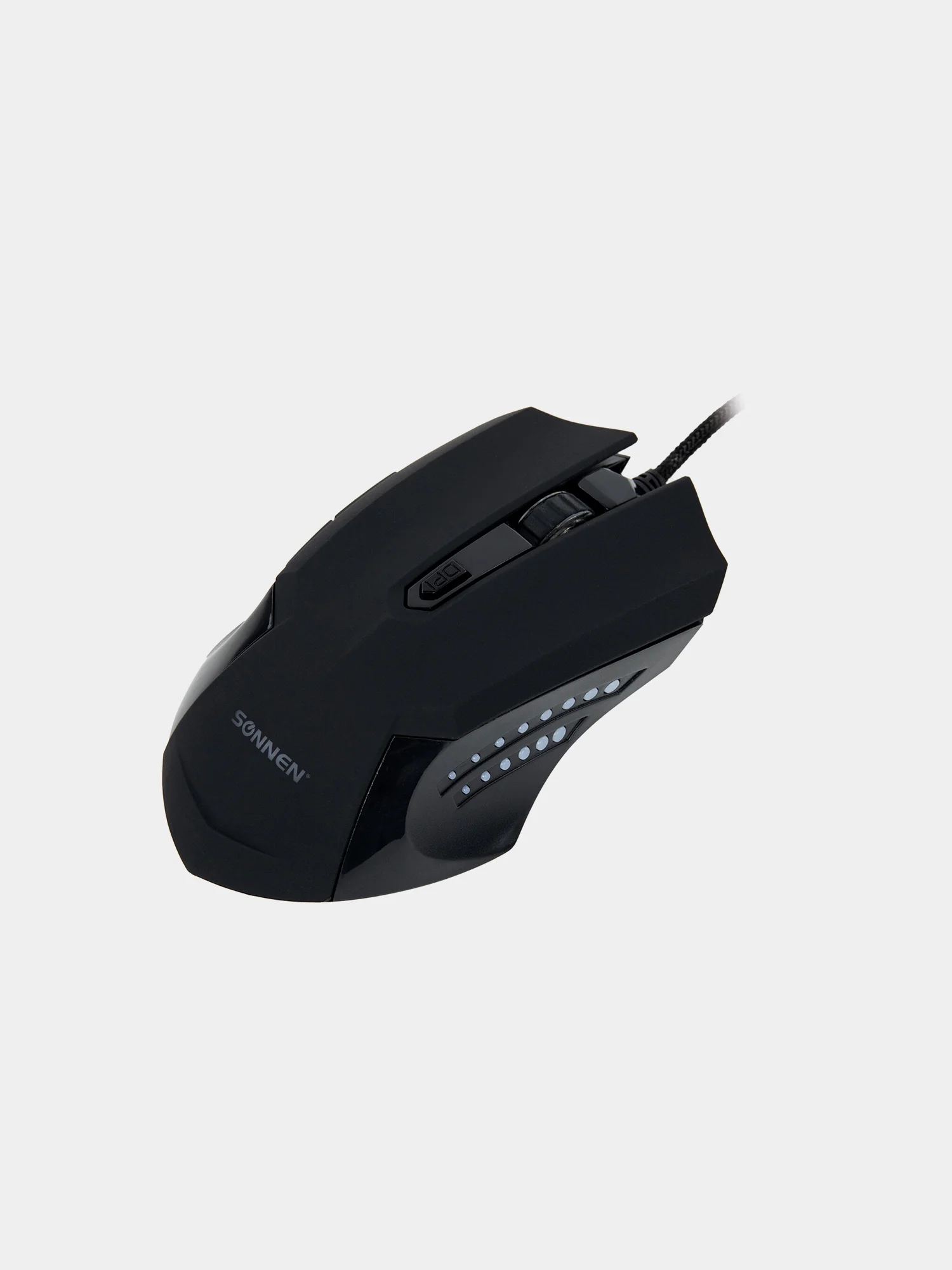 Мышь проводная игровая SONNEN I3, 6 кнопок, 800-3200 dpi, LED-подсветка, черная,513523
