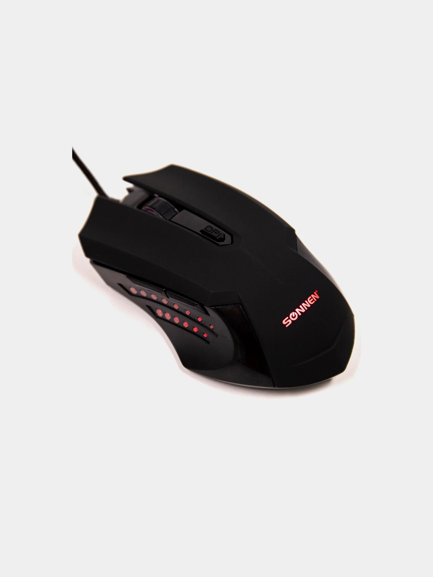 Мышь проводная игровая SONNEN I3, 6 кнопок, 800-3200 dpi, LED-подсветка, черная,513523