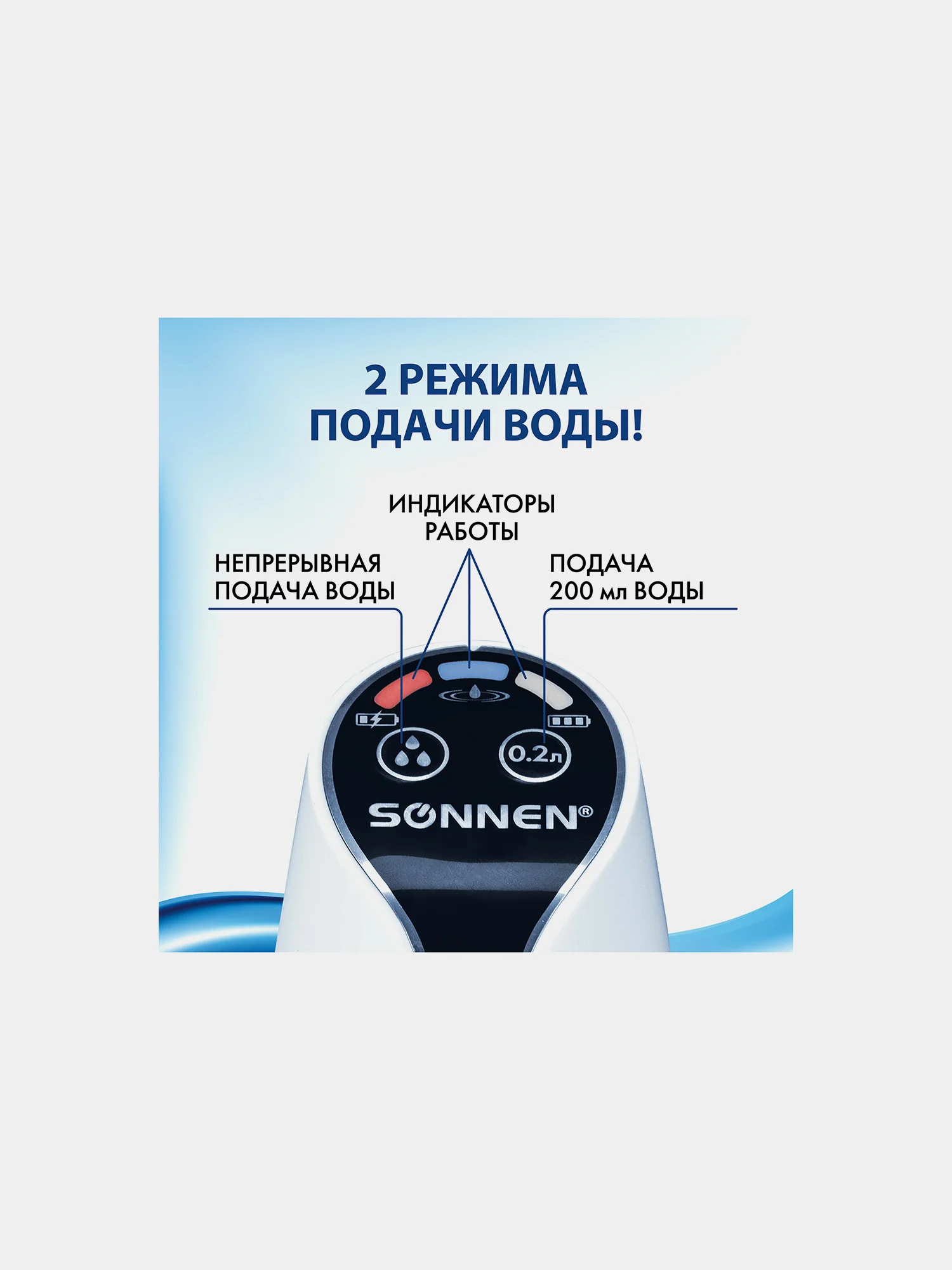 Помпа для воды электрическая SONNEN EWD152W, 1,5 л/мин, 2 РЕЖИМА, 455217