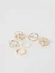 Золотой набор фаланговых колец, женские, 6 штук