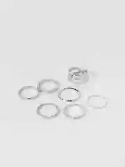 Серебряный набор колец женских, 7 штук, 3 цвета