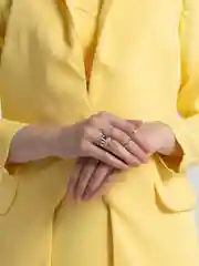 Серебряный набор колец женских, 7 штук, 3 цвета