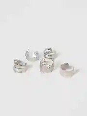 Серебряный серьги-каффы женские, 5 штук