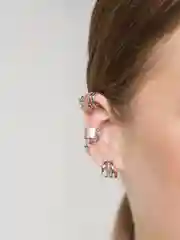 Серебряный серьги-каффы женские, 5 штук