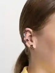 Черный серьги-каффы женские, 5 штук