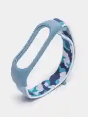 Синий нейлоновый ремешок для Xiaomi Mi Band (бэнд) 3, 4, 5, 6 камуфляж сяоми ми банд NFC