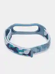 Синий нейлоновый ремешок для Xiaomi Mi Band (бэнд) 3, 4, 5, 6 камуфляж сяоми ми банд NFC