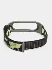 Зелёный хаки нейлоновый ремешок для Xiaomi Mi Band (бэнд) 3, 4, 5, 6 камуфляж сяоми ми банд NFC