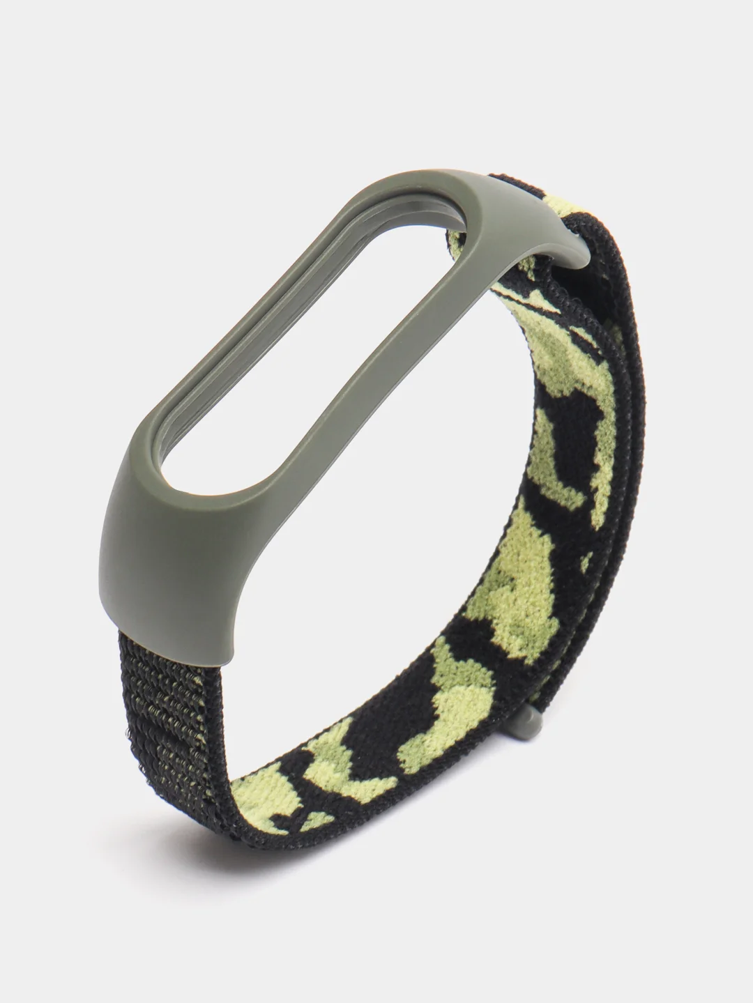 Зелёный хаки нейлоновый ремешок для Xiaomi Mi Band (бэнд) 3, 4, 5, 6 камуфляж сяоми ми банд NFC