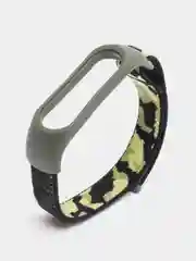 Зелёный хаки нейлоновый ремешок для Xiaomi Mi Band (бэнд) 3, 4, 5, 6 камуфляж сяоми ми банд NFC
