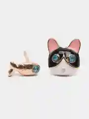 Серьги ассиметричные "Котик и рыбка"
