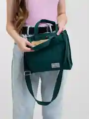 Зеленый сумка женская вельветовая, через плечо