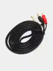 Кабель AUX аудио, джек 3.5, 2 x RCA, 3 метра
