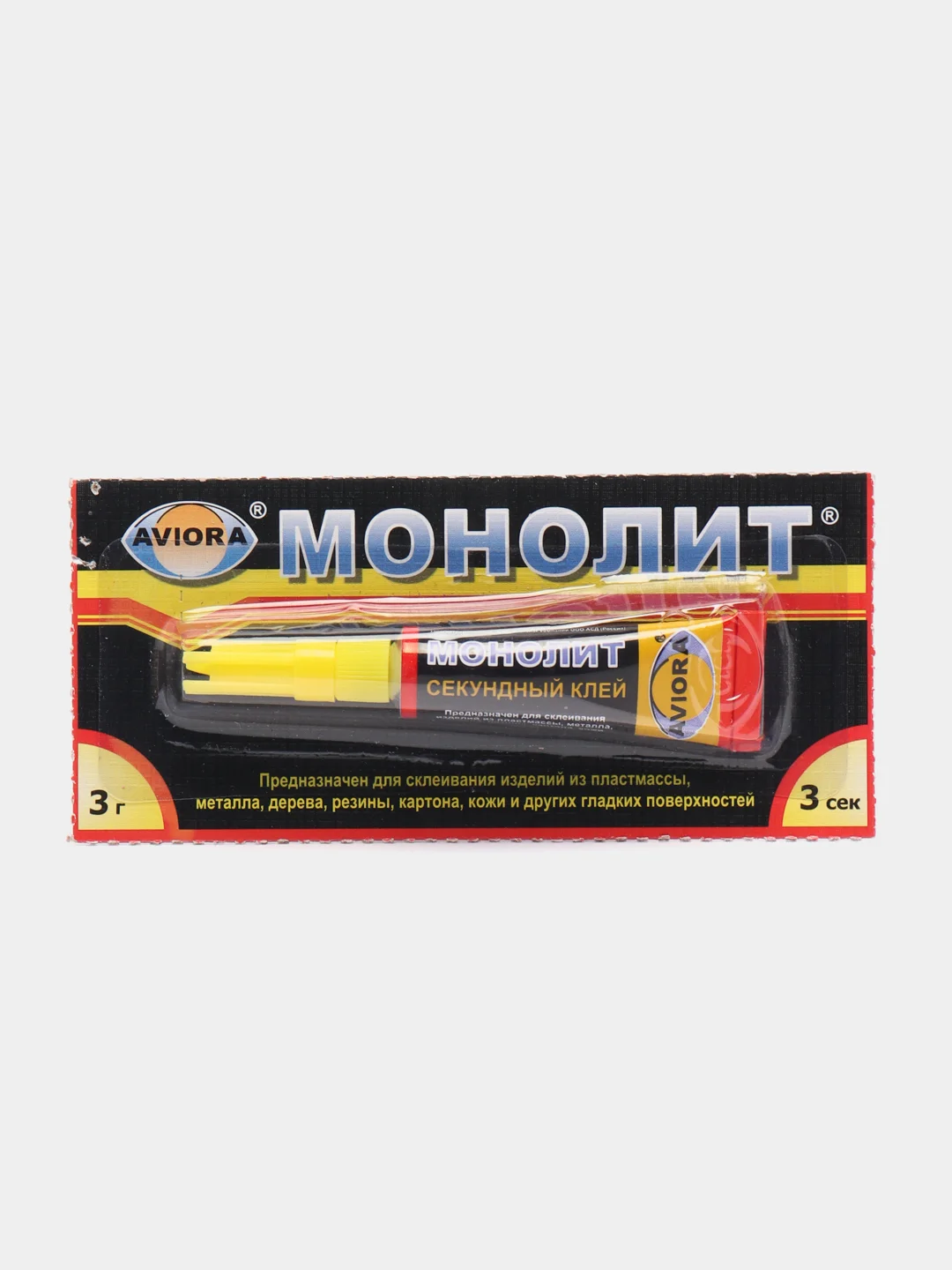 Секундный супер-клей "Монолит", универсальный, 3 г