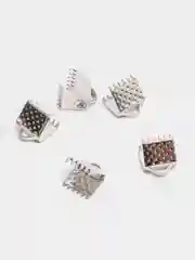 Серебряный зажимы для лент, 6 мм, 30 штук