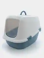 Туалет для кошек LEO XL, закрытый, бело-синий