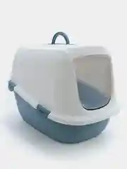 Туалет для кошек LEO XL, закрытый, бело-синий
