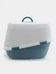 Туалет для кошек LEO XL, закрытый, бело-синий
