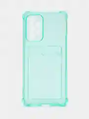 Бирюзовый чехол противоударный Samsung Galaxy A53 5G, СамсунгА53 5G, прозрачный с карманом для карты