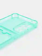 Бирюзовый чехол противоударный Samsung Galaxy A53 5G, СамсунгА53 5G, прозрачный с карманом для карты