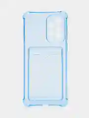 Голубой чехол противоударный для Samsung Galaxy A33 5G, прозрачный, с карманом для карты