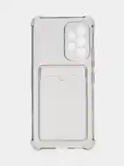 Черный чехол противоударный Samsung Galaxy A53 5G, СамсунгА53 5G, прозрачный с карманом для карты