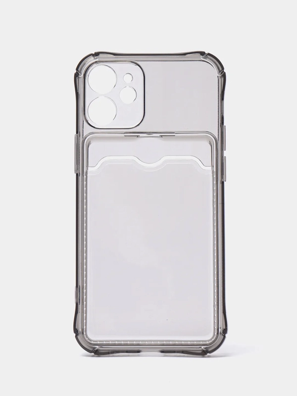 Прозрачный чехол для iPhone 11, 13, 13 Pro Max, с карманом для карт