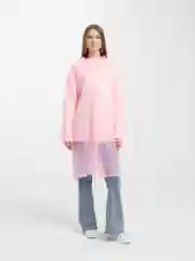 Розовый плащ-дождевик, многоразовый, унисекс