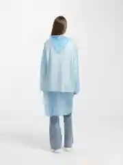Голубой плащ-дождевик, многоразовый, унисекс