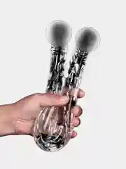 Прозрачный фаллоимитатор двухсторонний Double-Dong Twin Head, реалистичный, 23,5-44 см