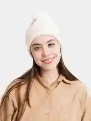 Белый шапка с помпоном, 5 цветов