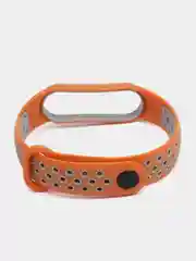 Оранжевый спортивный ремешок для Xiaomi Mi Band 5 6 браслет силиконовый ксяоми ми банд фитнес часы