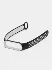 Черный спортивный ремешок для Xiaomi Mi Band 5 6 браслет силиконовый ксяоми ми банд фитнес часы