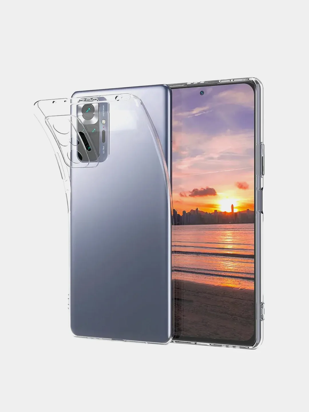 Прозрачный чехол для Xiaomi Redmi Note 10 Pro, прозрачный, c защитой камеры