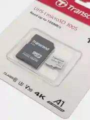 Карта памяти с адаптером Transcend microSD 300S Class 10 (U1 / A1), память 100MB/s