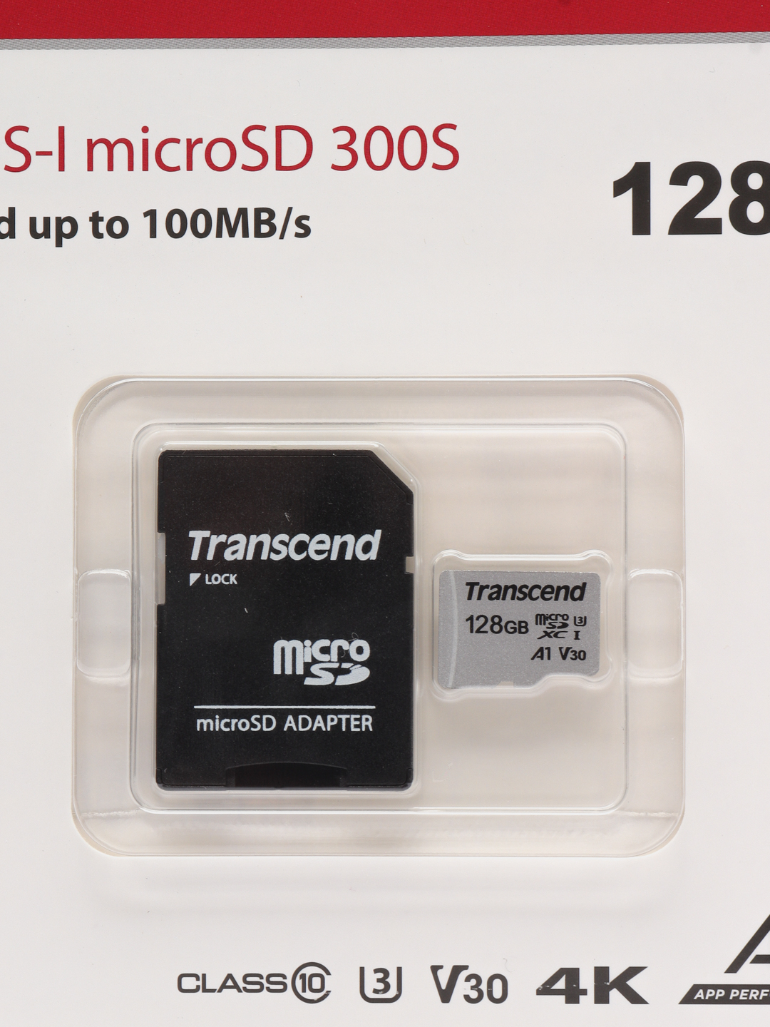 Карта памяти с адаптером Transcend microSD 300S Class 10 (U1 / A1), память  100MB/s купить по цене 1890 ₽ в интернет-магазине Магнит Маркет