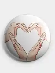 Коралловый значок, пин на одежду "Love", 37 мм., круглый, металлический