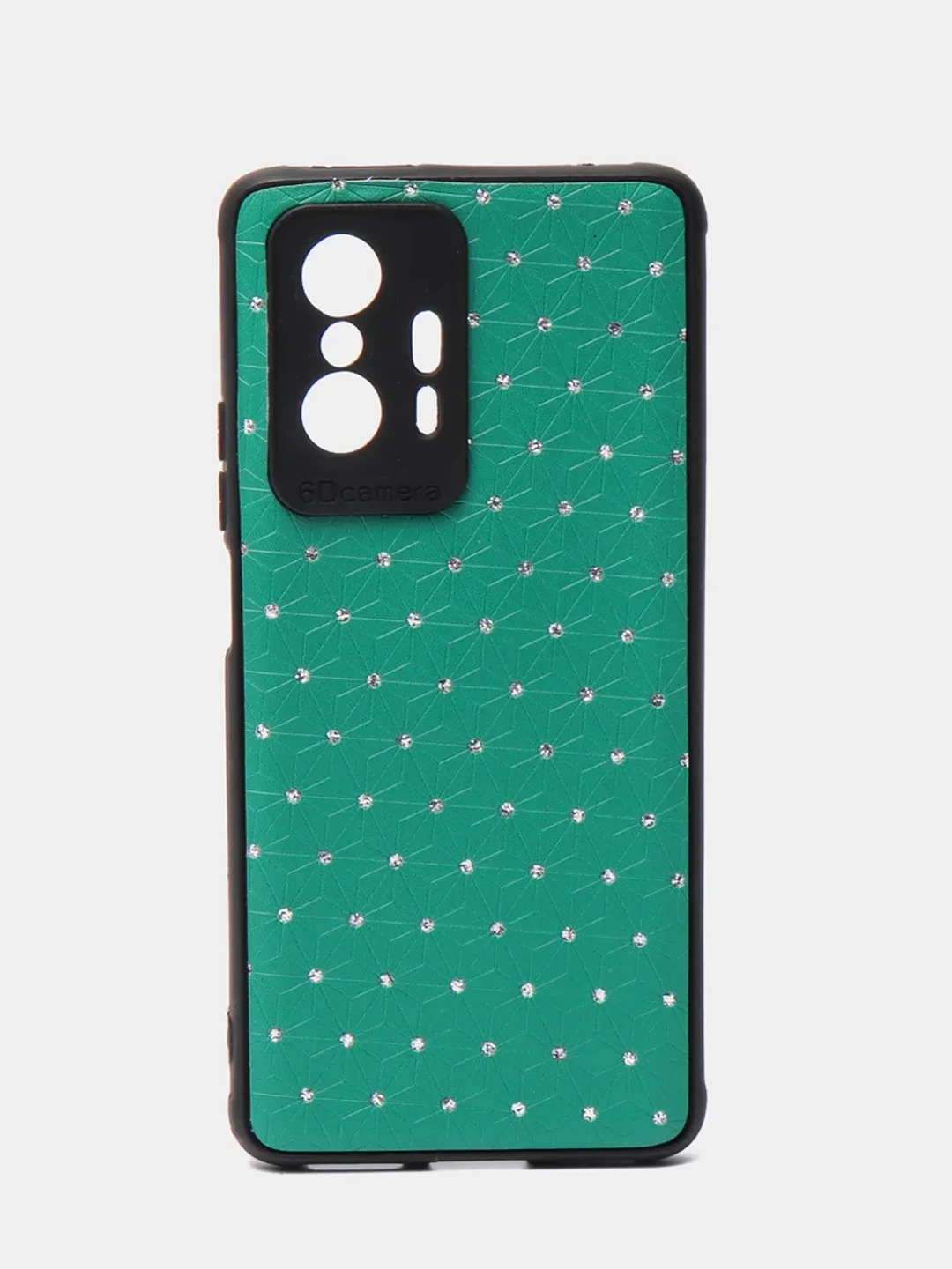Лесной зеленый чехол Xiaomi 11T, Xiaomi 11T Pro (Сяоми 11Т, 11Т Про) силиконовый под кожу со стразами