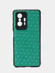 Лесной зеленый чехол Xiaomi 11T, Xiaomi 11T Pro (Сяоми 11Т, 11Т Про) силиконовый под кожу со стразами