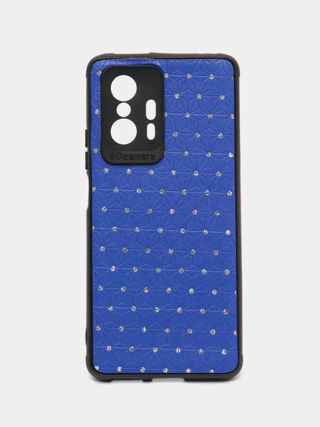 Синий чехол Xiaomi 11T, Xiaomi 11T Pro (Сяоми 11Т, 11Т Про) силиконовый под кожу со стразами