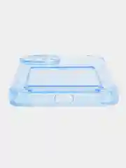 Голубой чехол для iPhone 11, 12, 13, 14, 14 Pro, Plus, Pro Max, прозрачный, с карманом для карт