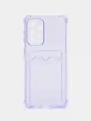 Лавандовый чехол противоударный для Samsung Galaxy A33 5G, прозрачный, с карманом для карты