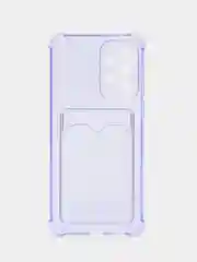 Лавандовый чехол противоударный для Samsung Galaxy A33 5G, прозрачный, с карманом для карты
