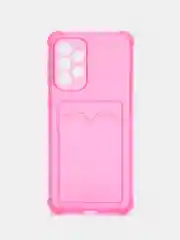 Фуксия чехол противоударный для Samsung Galaxy A33 5G, прозрачный, с карманом для карты