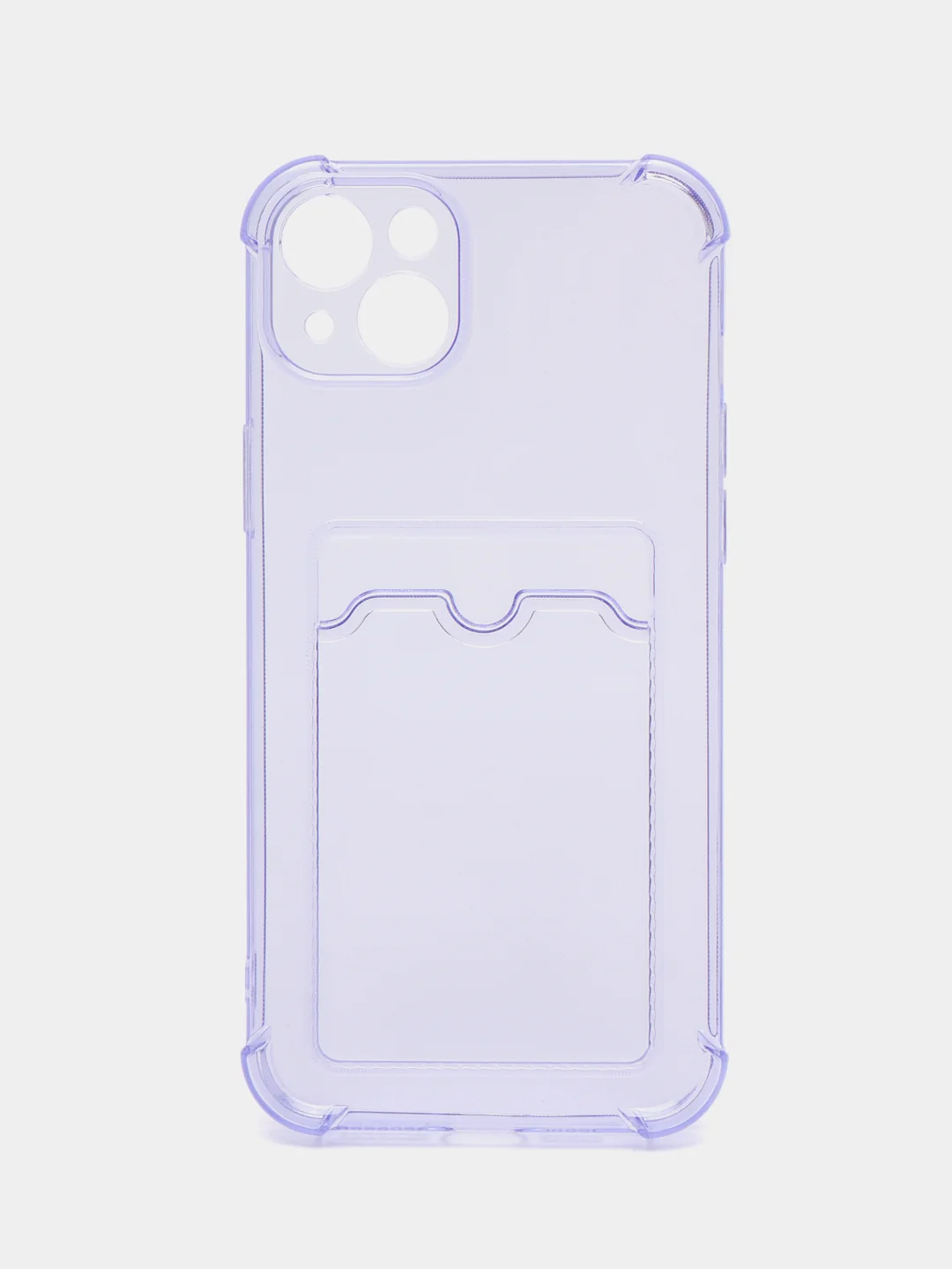 Лавандовый чехол для iPhone 11, 12, 13, 14, 14 Pro, Plus, Pro Max, прозрачный, с карманом для карт