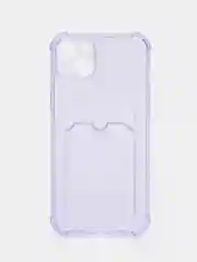 Лавандовый чехол для iPhone 11, 12, 13, 14, 14 Pro, Plus, Pro Max, прозрачный, с карманом для карт
