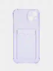Лавандовый чехол для iPhone 11, 12, 13, 14, 14 Pro, Plus, Pro Max, прозрачный, с карманом для карт