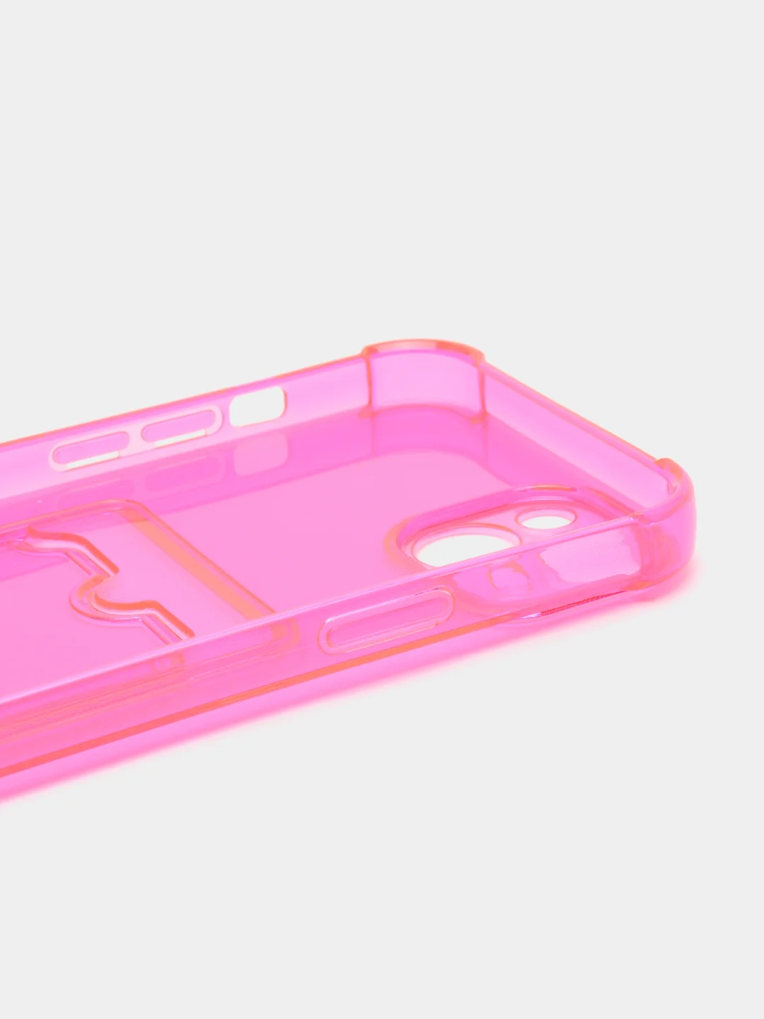 Фуксия чехол для iPhone 11, 12, 13, 14, 14 Pro, Plus, Pro Max, прозрачный, с карманом для карт