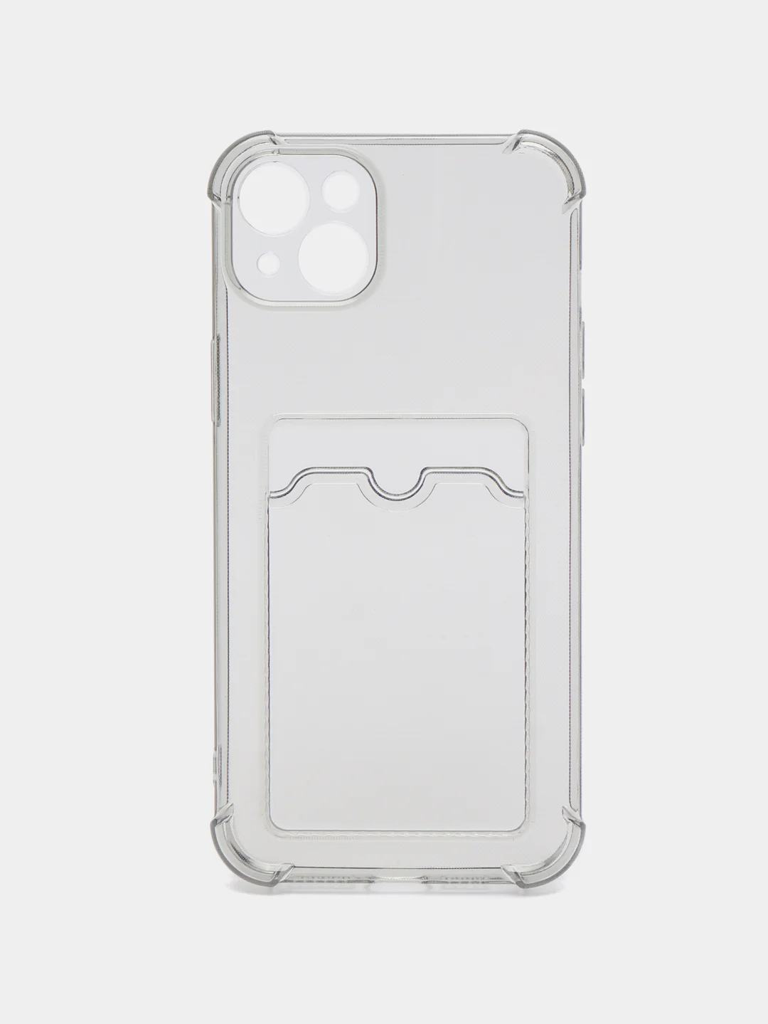 Черный чехол для iPhone 11, 12, 13, 14, 14 Pro, Plus, Pro Max, прозрачный, с карманом для карт