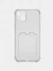 Черный чехол для iPhone 11, 12, 13, 14, 14 Pro, Plus, Pro Max, прозрачный, с карманом для карт